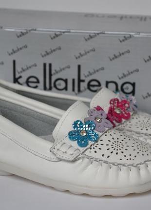 Кожаные туфли мокасины для девочек kellaifeng6 фото