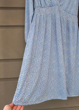 Женское платье-миди в цветы l голубое h&amp;m6 фото