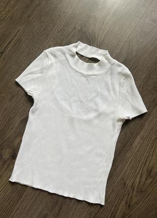 Кофта футболка в рубчік з відкритою спиною