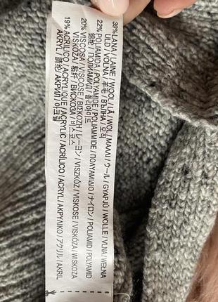 Серый удлиненный свитер с разрезом zara knit3 фото