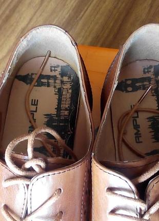 Кожаные туфли челси оксфорды коричневые броги из кожы ample 45 295мм