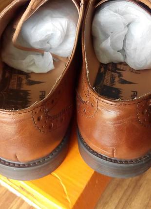 Кожаные туфли челси оксфорды коричневые броги из кожы ample 45 295мм8 фото