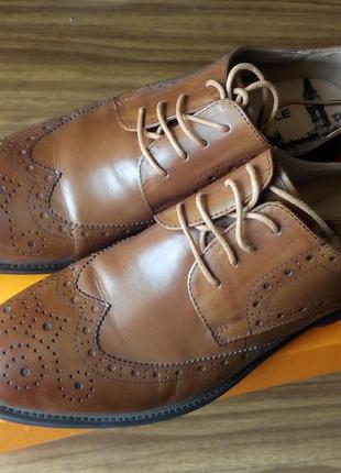 Кожаные туфли челси оксфорды коричневые броги из кожы ample 45 295мм