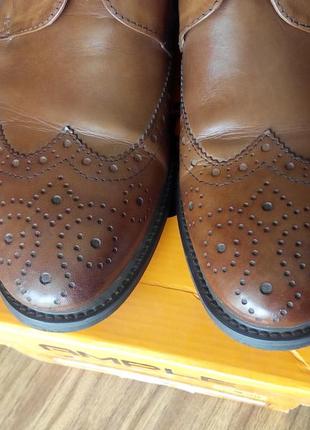 Кожаные туфли челси оксфорды коричневые броги из кожы ample 45 295мм