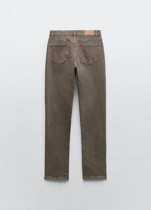 Прямые джинсы slim fit с высокой посадкой и разрезами zara - 34, 36, 38, 406 фото