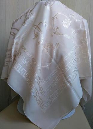 Кремовый шифоновый турецкий свадебный платок, платок весна лето