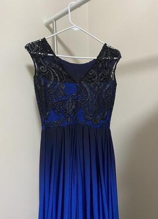 Вечернее платье темно синего цвета, электрик7 фото
