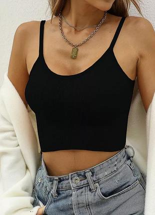 Топ топик бюст бра бюстгальтер мікрофібра чорний зручний еластичний новий