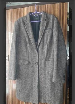 Лёгкое шерстяное брендовое пальто в стиле бойфренд marc o polo 100% virgin wool