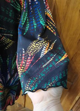 ✨✨ блуза - туника батал разноцветный v образный украшен вырез4 фото