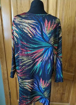 ✨✨ блуза - туника батал разноцветный v образный украшен вырез6 фото