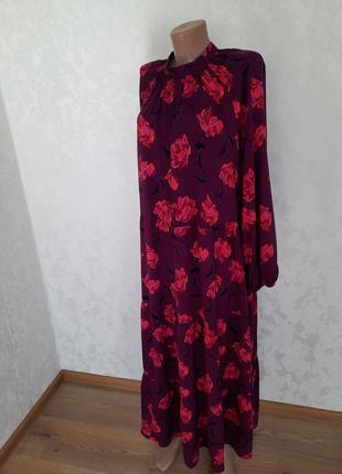 Яркое яркое платье объемный рукав в принт тюльпаны a.new day3 фото
