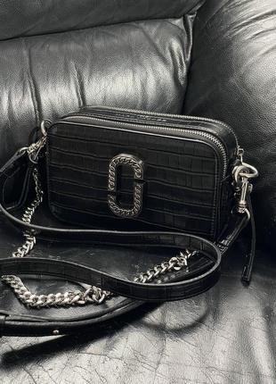 Женская сумка marc jacobs the croc embossed black