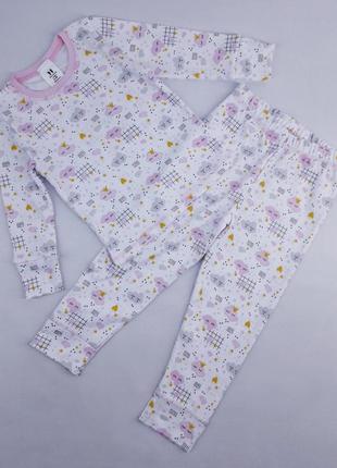 Детская трикотажная пижама маленькие люди (3035-110)  92-128см белый