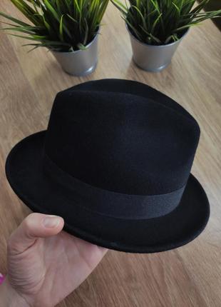 Вінтажний капелюх чорний h&m вовна4 фото