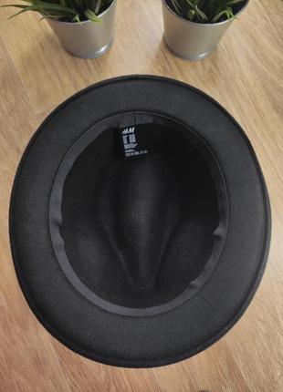 Вінтажний капелюх чорний h&m вовна7 фото