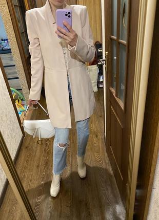 Нереально красивый стильный блейзер пальто пиджак нежно мерцающей цвета фирмы zara испания10 фото
