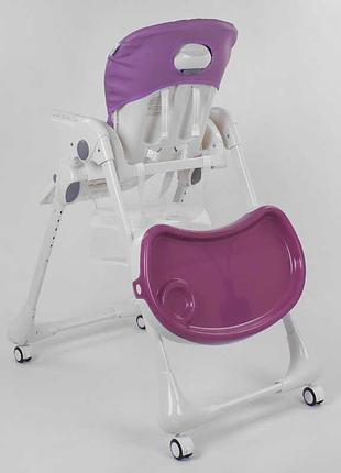 Стульчик для кормления toti (w-62005) мягкий pu, мягкий вкладыш, 4 колеса, съемный столик, в коробке