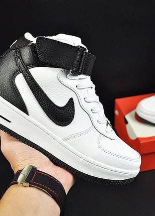 👟кроссовки женские nike air force 1 winter white &amp; black👟