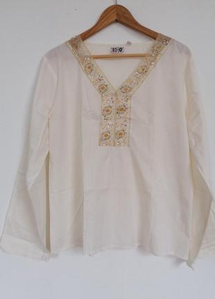 Туника блуза хлопковая восточный этно стиль2 фото