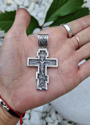 Серебряный мужской крестик 925 ° пробы с чернением