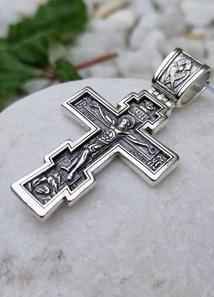 Серебряный мужской крестик 925 ° пробы с чернением