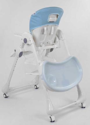 Стульчик для кормления toti (w-48406) мягкий pu, мягкий вкладыш, 4 колеса, съемный столик