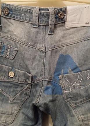 Классные мужские летние джинсовые шорты с накладными карманами голубые denim 72d.5 фото