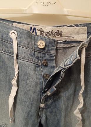 Классные мужские летние джинсовые шорты с накладными карманами голубые denim 72d.4 фото