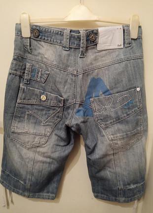 Классные мужские летние джинсовые шорты с накладными карманами голубые denim 72d.2 фото