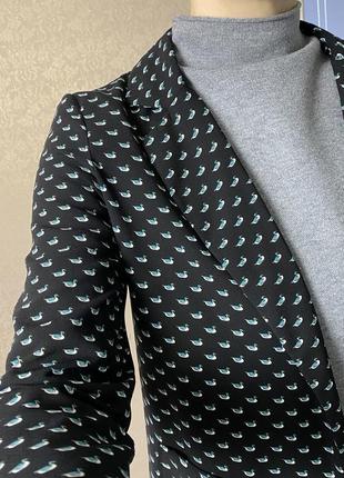 Шифоновый пиджак накидка без застежек принт уточки2 фото