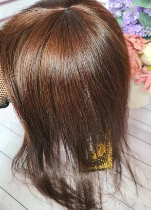 Полупарик накладка топер шиньон 100% натуральный волос.10 фото