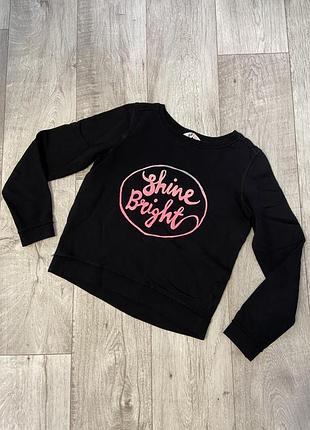 Базовий світшот на тонкому флісі з надписом shine bright, h&m , розмір 14-16 років
