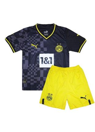 Дитяча футбольна форма боруссії дортмунд 2022-2023 puma away жовтий (3313)1 фото
