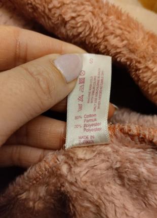 Теплый халат ягодный плюшевый капюшон пояс домашняя одежда банный6 фото
