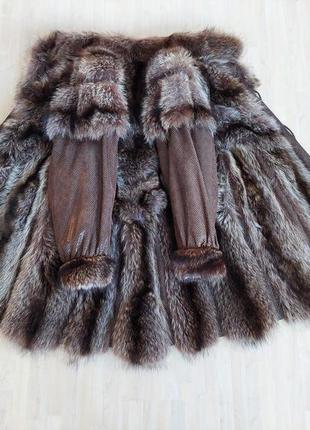 Пальто из енота енотовая шуба натуральный мех шуба енот размер м\l