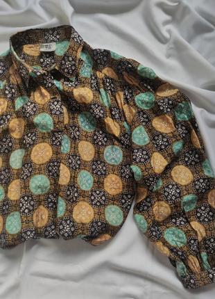 Легкая блуза, 100% шелк, красивая блуза в этно орнамент, размер xl3 фото