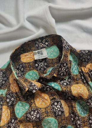 Легкая блуза, 100% шелк, красивая блуза в этно орнамент, размер xl2 фото