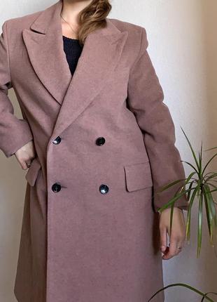 Шерстяное классическое длинное пальто1 фото