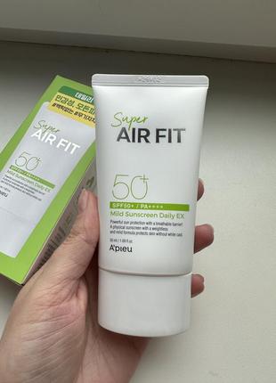 Apieu super air fit daily ex мінеральний сонцезахисний флюїд для обличчя spf 50+