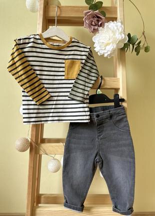 Блуза для мальчика, джинсы 12-18 мес.3 фото