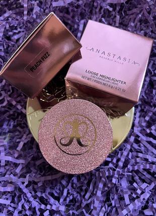 Рассыпчатый хайлайтер для лица anastasia beverly hills loose highlighter. оттенок peach fizz1 фото