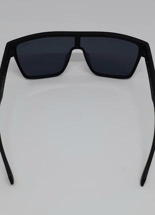 Очки в стиле prada маска мужские солнцезащитные черные в матовой оправе5 фото