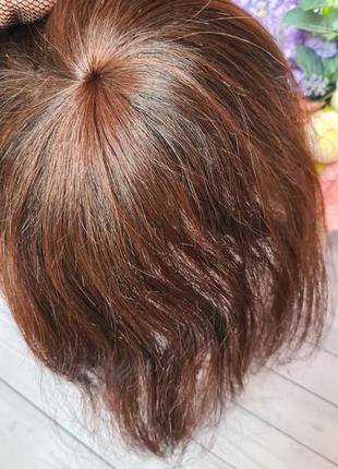 Полупарик накладка топер шиньон 100% натуральный волос.6 фото