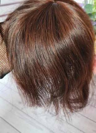 Полупарик накладка топер шиньон 100% натуральный волос.8 фото