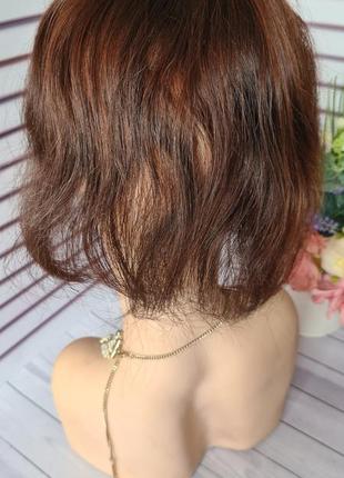 Полупарик накладка топер шиньон 100% натуральный волос.4 фото