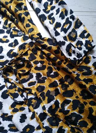 Плаття на гудзиках на запах принт леопард р. 20-22 (наш 56)5 фото