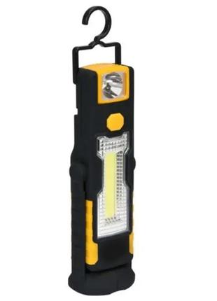 Ліхтар-лампа світлодіодна акумуляторна b-109 1 led cob 3w + 1 led 1w жовта3 фото