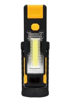 Ліхтар-лампа світлодіодна акумуляторна b-109 1 led cob 3w + 1 led 1w жовта1 фото