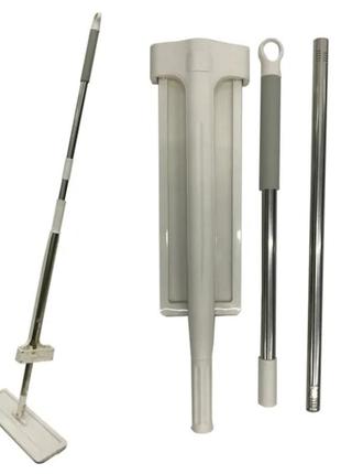 Швабра-лентяйка с отжимом a-plus 201 b микрофибра с телескопической ручкой белая